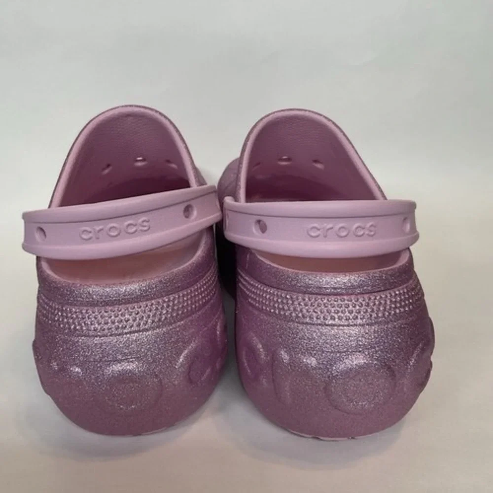 NWOB Crocs Pink Bella Glitter Clog Ballerina Wedge Sandals Unisex‎ M7/W9 China